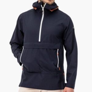 SWIMS Men’s The Anorak Lightweight Hooded Rain Jacket Deep Navy Blue Size XXL